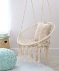 Garden Home Hammock Chair Swing from Braided Rope, Beige
