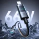 Joyroom S-A16 Pro USB-A uz USB-C kabelis 66W ar displeju 1.2m, melns