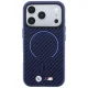 BMW M Carbon Printed Ring MagSafe vāciņš iPhone 18 Pro / 17 Pro, tumši zils