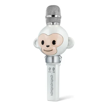 Karaoke mikrofons bērniem Maxlife Animal MX-100 ar Bluetooth skaļruni, balts