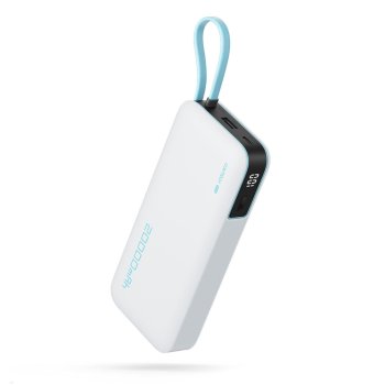 Внешний аккумулятор Cuktech 55W 20000mAh Встроенный кабель - Белый