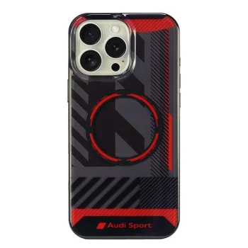 Audi iPhone 16 Pro Max vāciņš IML Sport MagSafe, melns