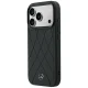 Чехол Mercedes Leather Crossed Lines MagSafe для iPhone 17 Pro / 18 Pro, черный