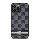 DKNY iPhone 14 Pro Max vāciņš Leather Checkered Mono Pattern, melns