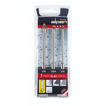 Alpen Profi Glass ATM 3-289 stikla un flīžu urbju komplekts, 3 gab. (3, 6, 8 mm)
