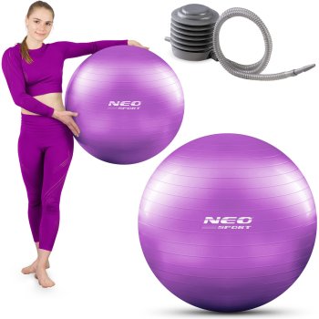 Neo-Sport Фитбол для тренировок 65 см NS-951 фиолетовый фитнес мяч