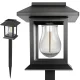 Solar Garden Lights with Dusk Sensor, 2 pcs, Black