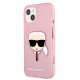 Karl Lagerfeld iPhone 13 mini vāciņš Glitter Karl\'s Head, rozā