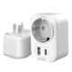 Tech-Protect TA100 ceļojumu adapteris no EU uz US ar USB-A un USB-C, balts