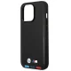 BMW iPhone 14 Pro vāciņš Leather Stamp Tricolor MagSafe, melns