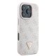 Чехол Guess Leather 4G Triangle Strass MagSafe для iPhone 16 Pro - розовый