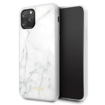 Guess iPhone 11 Pro Case Marble Collection, White
