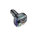 Bluetooth FM Transmitter for Car, Devia 30W PD USB-C & Dual USB Car Charger Adapter, black