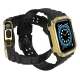Protect Strap Band siksniņa un aizsargkorpuss Apple Watch 42/44/45mm, melna/zelta