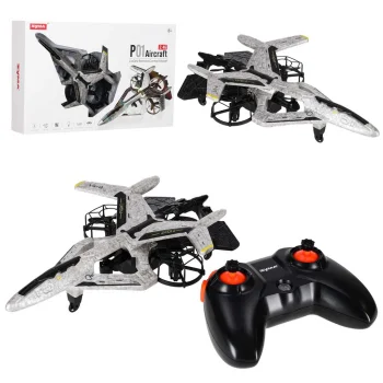 Syma P01 Airplane RC Drone 2.4 GHz with LED Lighting and Stunt Modes, Silver