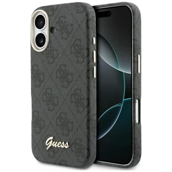 Чехол Guess 4G Script MagSafe для Apple iPhone 17, Черный