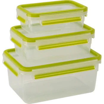 Pārtikas trauku komplekts Emsa Clip&Close 515585, 3 gab., zaļš