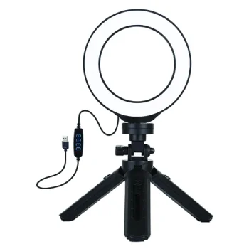 LED Ring Light 12cm with Pocket Tripod Mount Up to 14.5cm, USB