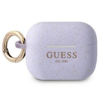Guess Чехол для AirPods Pro Силиконовый Glitter Фиолетовый