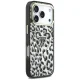 Чехол Guess IML Leopard Glitter Triangle Logo MagSafe для iPhone 17 Pro / 18 Pro, черный