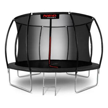 Neo-Sport NS-12C231 dārza batuts ar iekšējo tīklu 374 cm, melns
