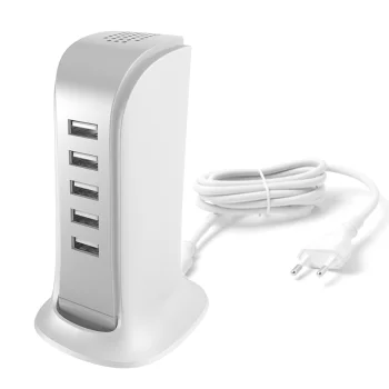 Сетевое Зарядное Устройство Dudao A5EU 5x USB с Кабелем Белое