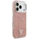 Guess Glitter Triangle Logo MagSafe vāciņš iPhone 17 Pro — rozā | Phone Case Cover