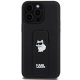 Karl Lagerfeld iPhone 13 / 13 Pro vāciņš Gripstand Saffiano Choupette Pins, melns
