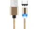 Magnētiskais uzlādes kabelis 3-in-1 (Micro USB, Type-C, Lightning), 1m, zelta