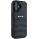 Mercedes-Benz iPhone 16 Case AMG Leather Debossed Lines, Black