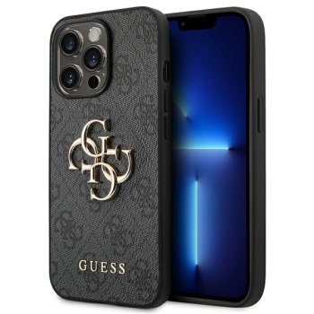 Guess 4G Big Metal Logo vāciņš iPhone 14 Pro, pelēks