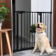 ECOTOYS bērnu drošības vārti 74-132 cm kāpnēm un durvīm, melni