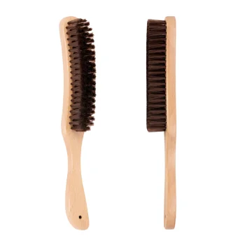 Boar Bristle Beard Brush H-63 with Wooden Base