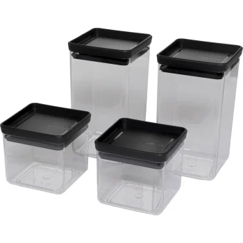 Brabantia TASTY+ pārtikas trauku komplekts, 4 gab., tumši pelēks