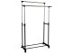Double Adjustable Telescopic Clothes Rack Hanger on Wheels