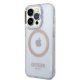 Guess iPhone 14 Pro Case Gold Outline MagSafe, Purple