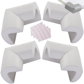 Soft Foam Furniture Corner Protectors, Grey, 4 pcs