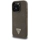 Guess Grained Hot Stamp Peony Triangle Logo MagSafe iPhone 16 Pro Max maciņš – brūns | Phone Case Cover