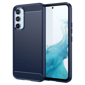 Samsung Galaxy A54 (SM-A546) Carbon Fiber TPU Protective Case Cover, Blue