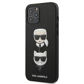 Karl Lagerfeld Saffiano Karl&Choupette vāciņš iPhone 13 Pro / 13 melns