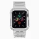 Силиконовый ремешок с чехлом для Apple Watch 44mm Полупрозрачный черный