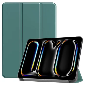 Apple iPad Pro 11'' (2024) (A2837 A2925) PU Leather Protective Tri-fold Book Case Cover, Green | Чехол...