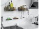 Loft Style Bathroom Shower Shelf with 4 Hooks, Black