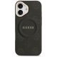 Guess iPhone 17 vāciņš Peony Hot Stamp MagSafe, melns