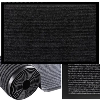Придверный коврик Ruhhy 22055, 60x90 см, черно-серый