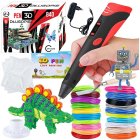 Kid's 3D Pen Pencil Printer for ABS and PLA Plastic for Modeling Drawing, Kit with Stencils and Filaments