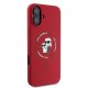 Чехол Karl Lagerfeld Silicone Karl&Choupette Heads Ring MagSafe для iPhone 16, Красный