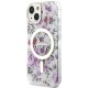 Guess iPhone 14 vāciņš IML Flower MagSafe, caurspīdīgs