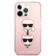 Karl Lagerfeld iPhone 13 / 13 Pro vāciņš Glitter Karl\'s & Choupette, rozā