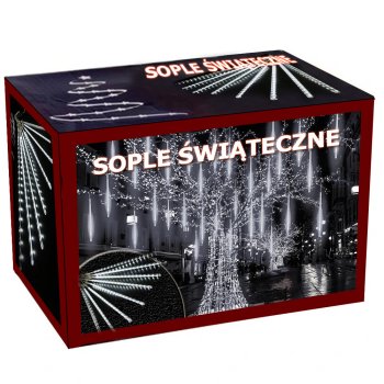 LED lāstekas ar krītoša sniega efektu 50cm IP44, auksti balts